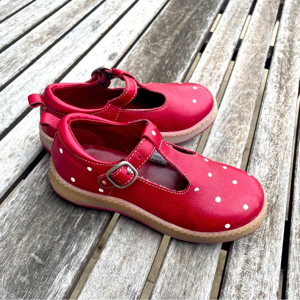 11 GAP Red Polka Dot T-Strap Mary Janes